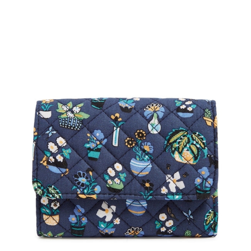 Vera Bradley RFID RILEY COMPACT WALLET PLANTS